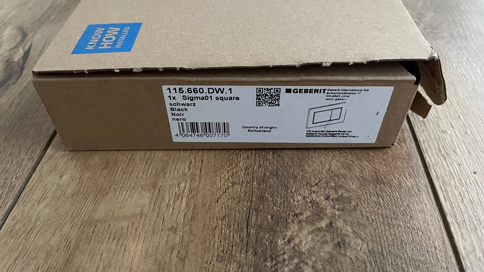 Geberit Sigma01 Square bedieningsplaat glanzend zwart, Doe-het-zelf en Verbouw, Sanitair, Ophalen of Verzenden, Nieuw, Toilet