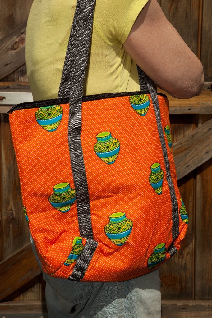 Vrolijk gekleurde stoffen tas, handgemaakt in Afrika, Ophalen of Verzenden, Nieuw, Overige kleuren
