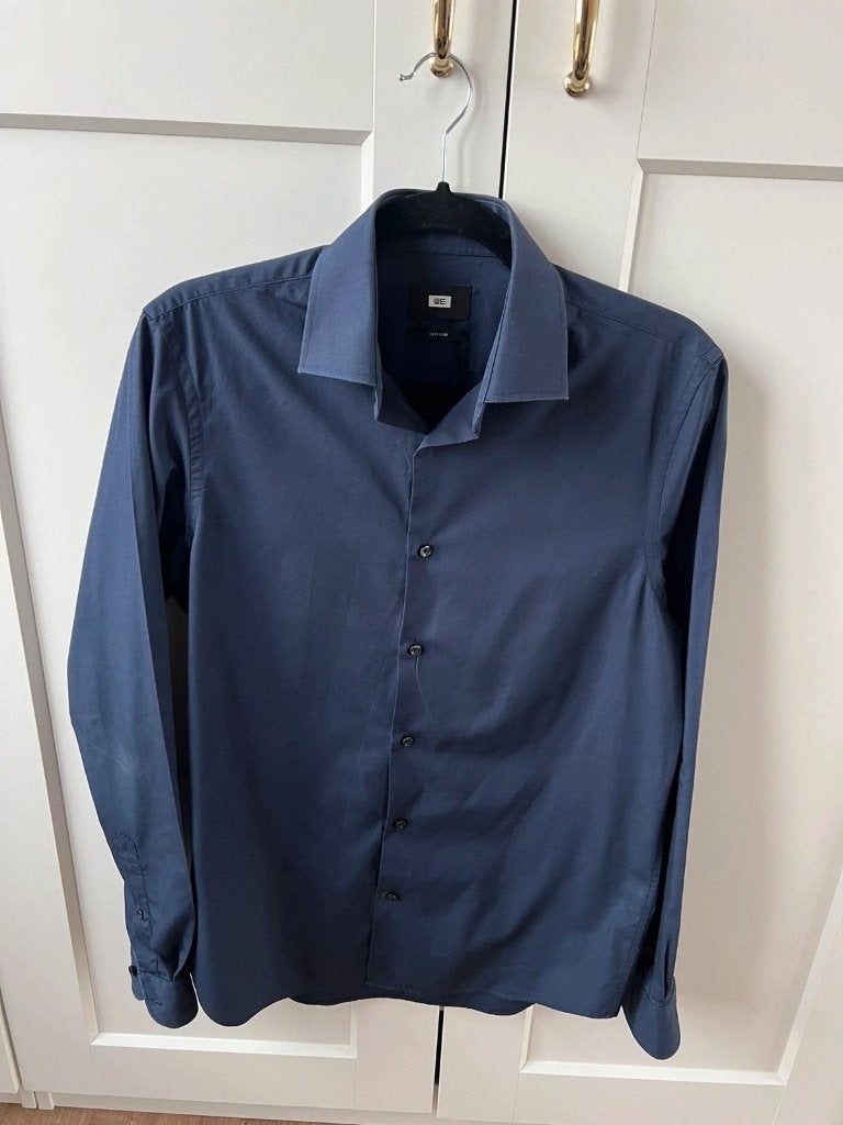 WE Easy Care overhemd maat 39, Kleding | Heren, Overhemden, Ophalen of Verzenden, Zo goed als nieuw, Blauw, Halswijdte 39/40 (M)