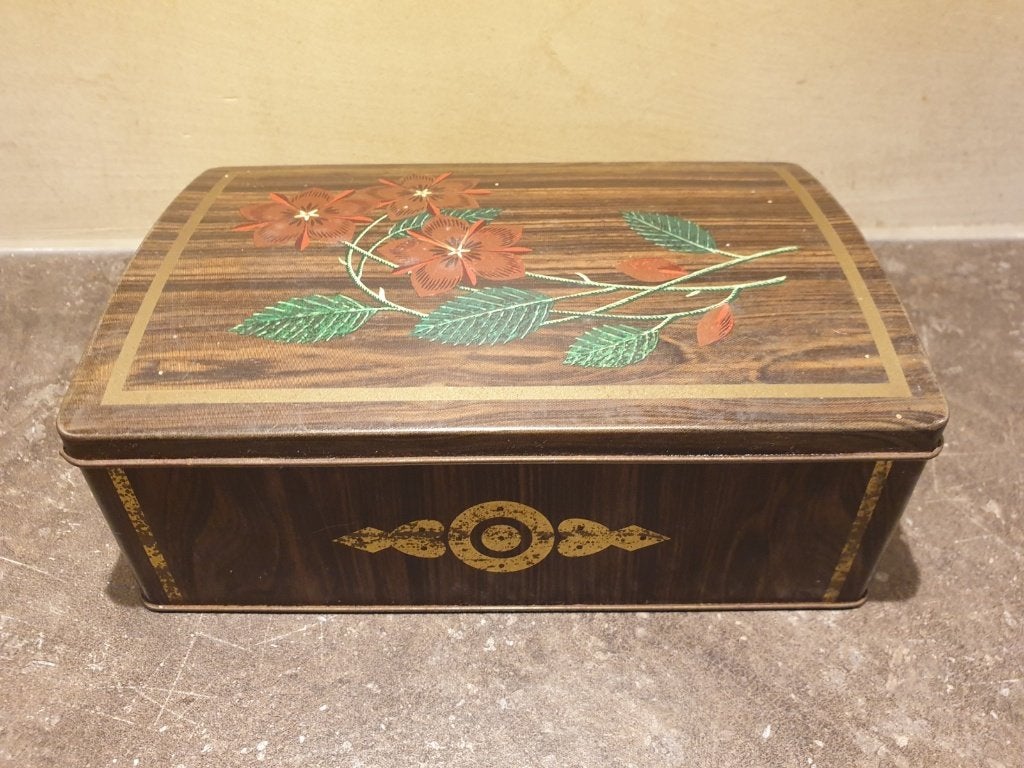 Oud blikken trommel 28,5x10x10cm, Verzamelen, Blikken, Ophalen of Verzenden, Gebruikt, Overige
