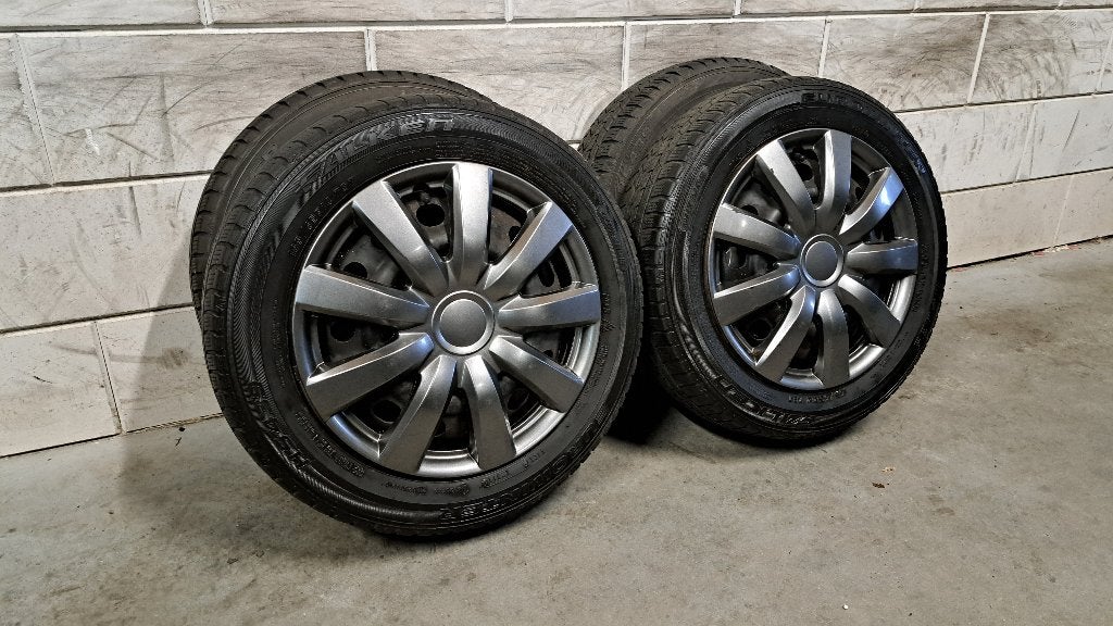 Winterbanden & velgen Mitsubishi Space Star 165/65/14, 14 inch, Gebruikt, Banden en Velgen, Winterbanden