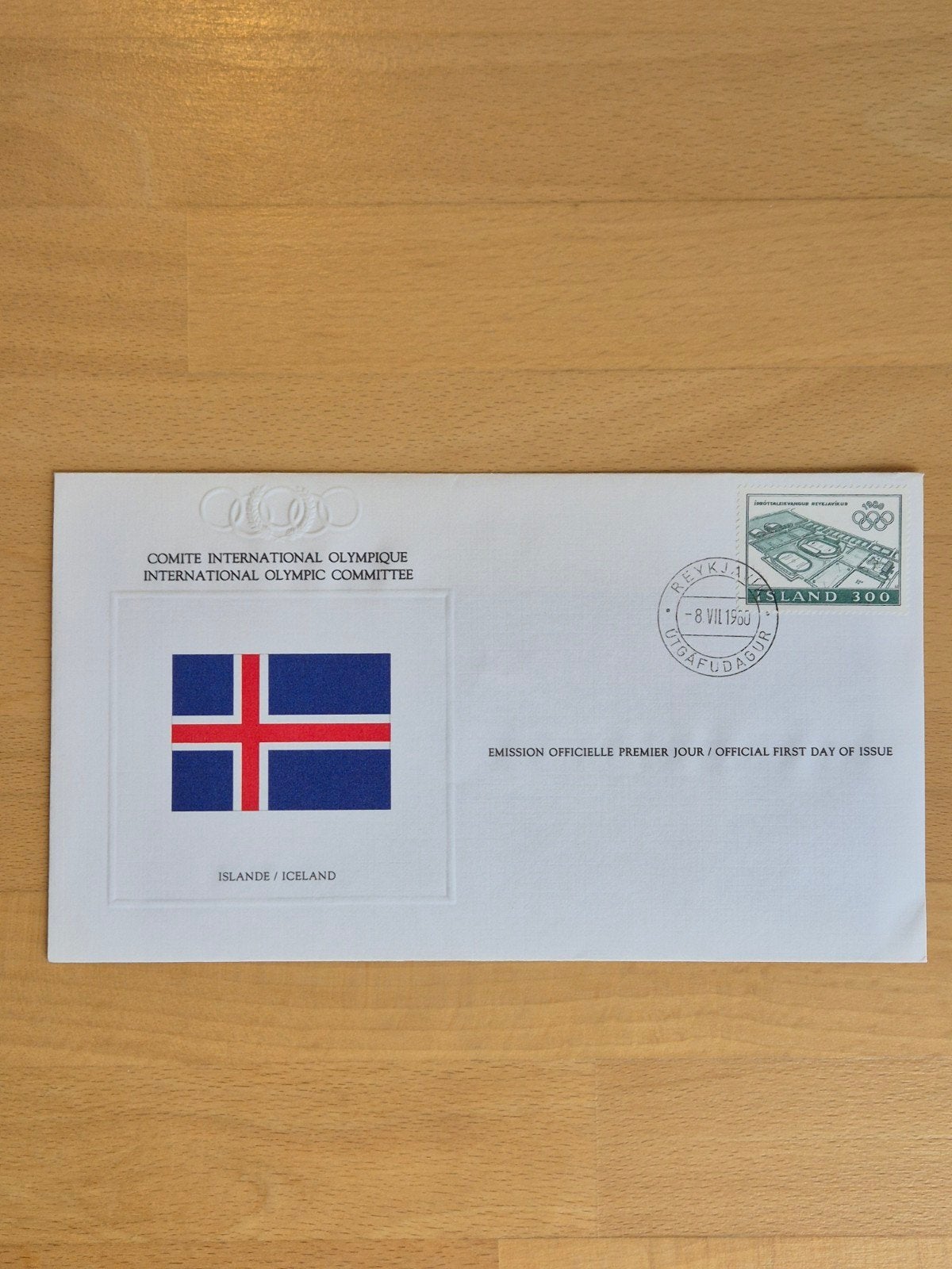 FDC 1980 Olympische Spelen IJsland, Postzegels en Munten, Postzegels | Eerstedagenveloppen, Onbeschreven, Europa, Ophalen of Verzenden
