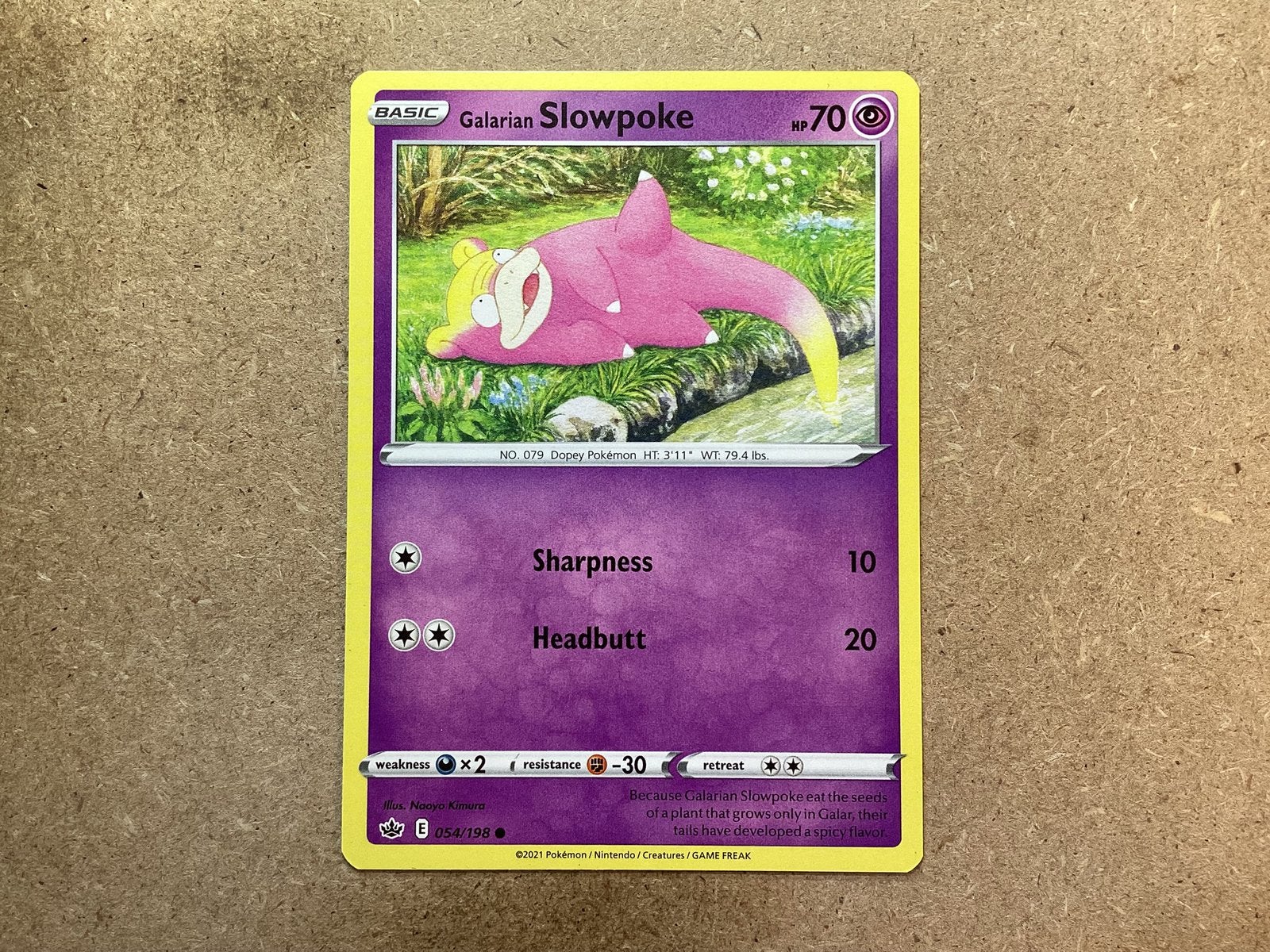 1x Galarian Slowpoke [CRE 054/198] (Near Mint), Ophalen of Verzenden, Zo goed als nieuw, Losse kaart