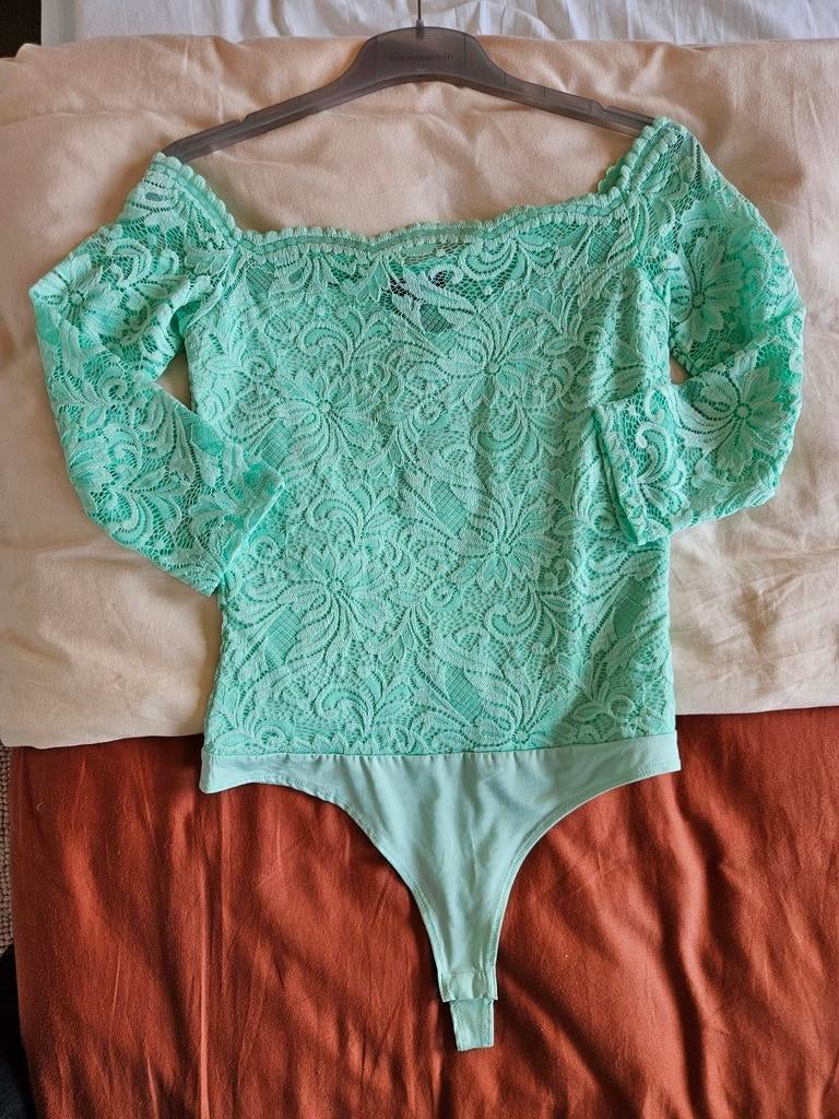 Mintgroene kanten off-shoulder body NIEUW, Maat 38/40 (M), Nieuw, Ophalen of Verzenden, Coolcat
