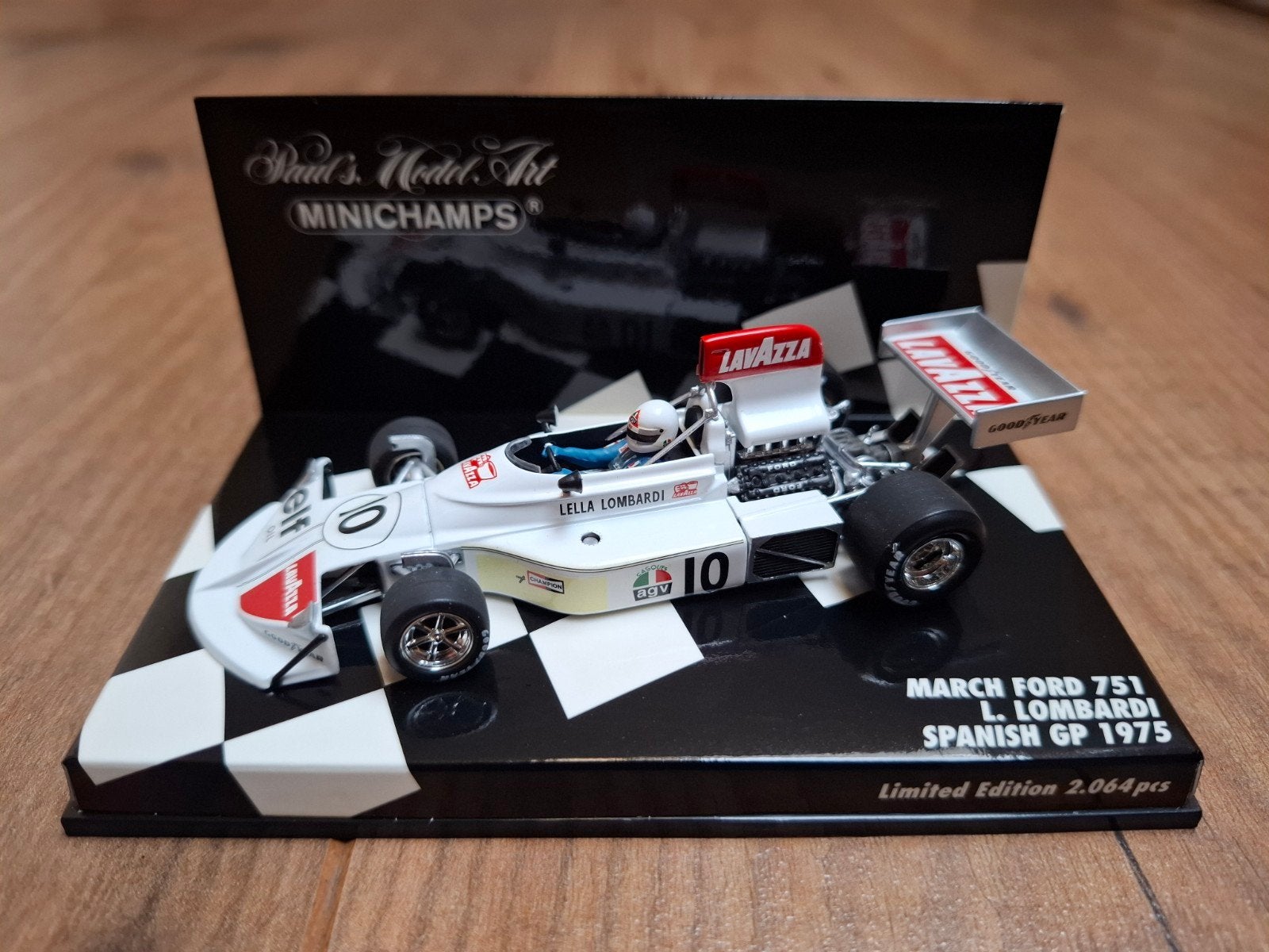 Minichamps March Ford 751 L. Lombardi Spanish GP 1975, Ophalen of Verzenden, Nieuw, Auto, MiniChamps