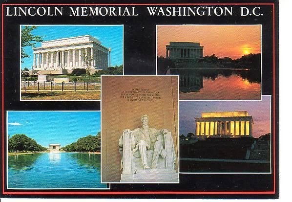 Ansichtkaart	Washingon DC, USA	Lincoln Memorial	5-luik, Verzenden, 1980 tot heden, Gelopen, Buiten Europa