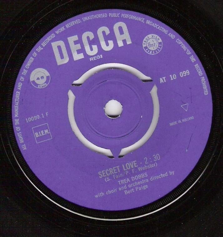 Trea Dobbs - Secret Love/It's For You (Lennon/McCartney)1964, Ophalen, Gebruikt, Pop
