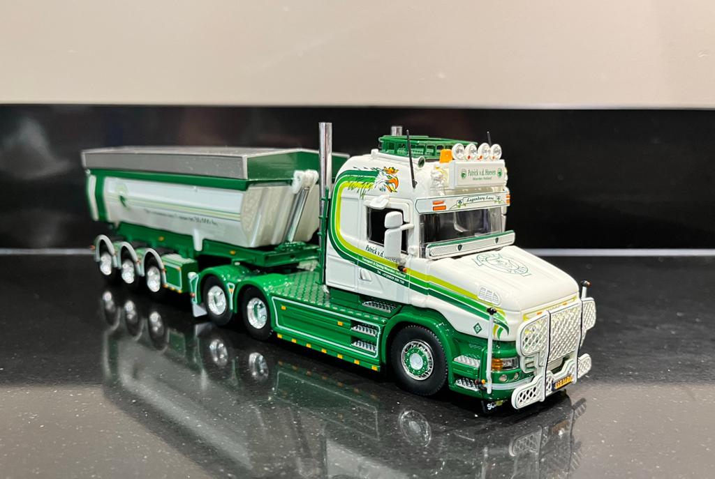 Tekno Scania T500 V8 torpedo Patrick vd Hoeven, Hobby en Vrije tijd, Modelauto's | 1:50, Ophalen of Verzenden, Nieuw, Bus of Vrachtwagen