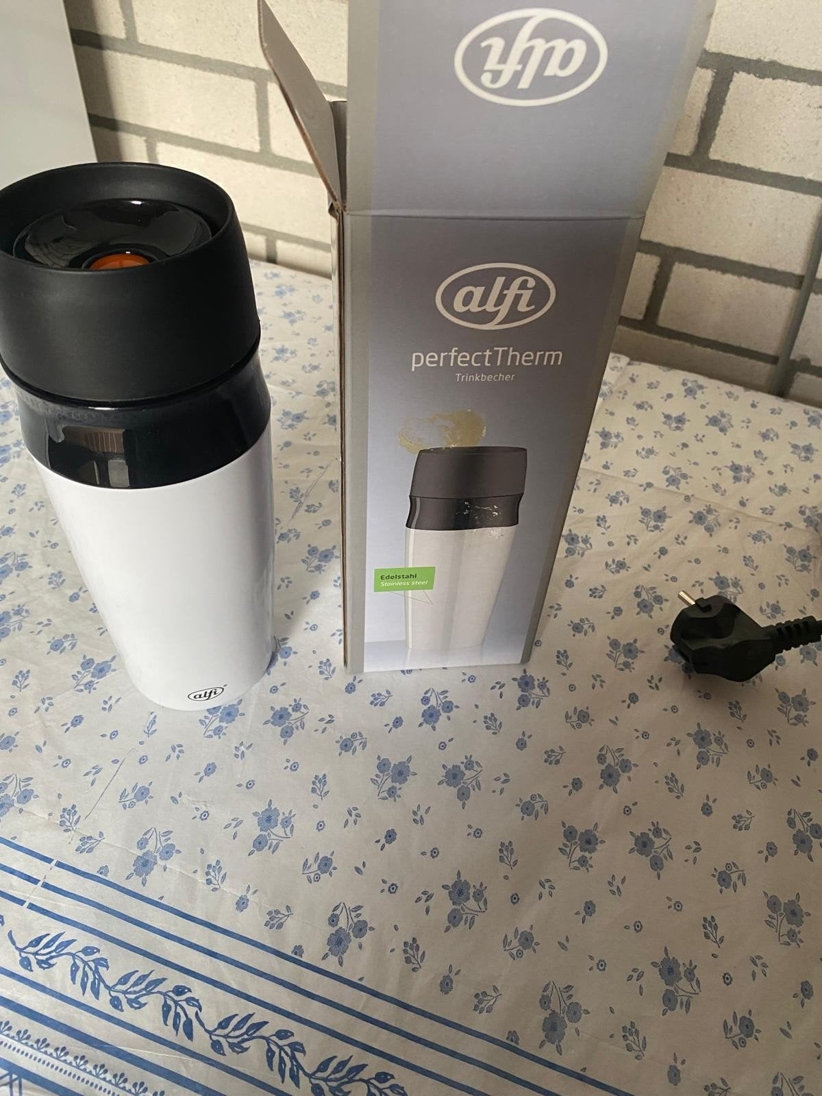 Alfi perfectTherm Drinkbeker - Wit/Zwart, Overige typen, Nieuw, Ophalen of Verzenden, Metaal
