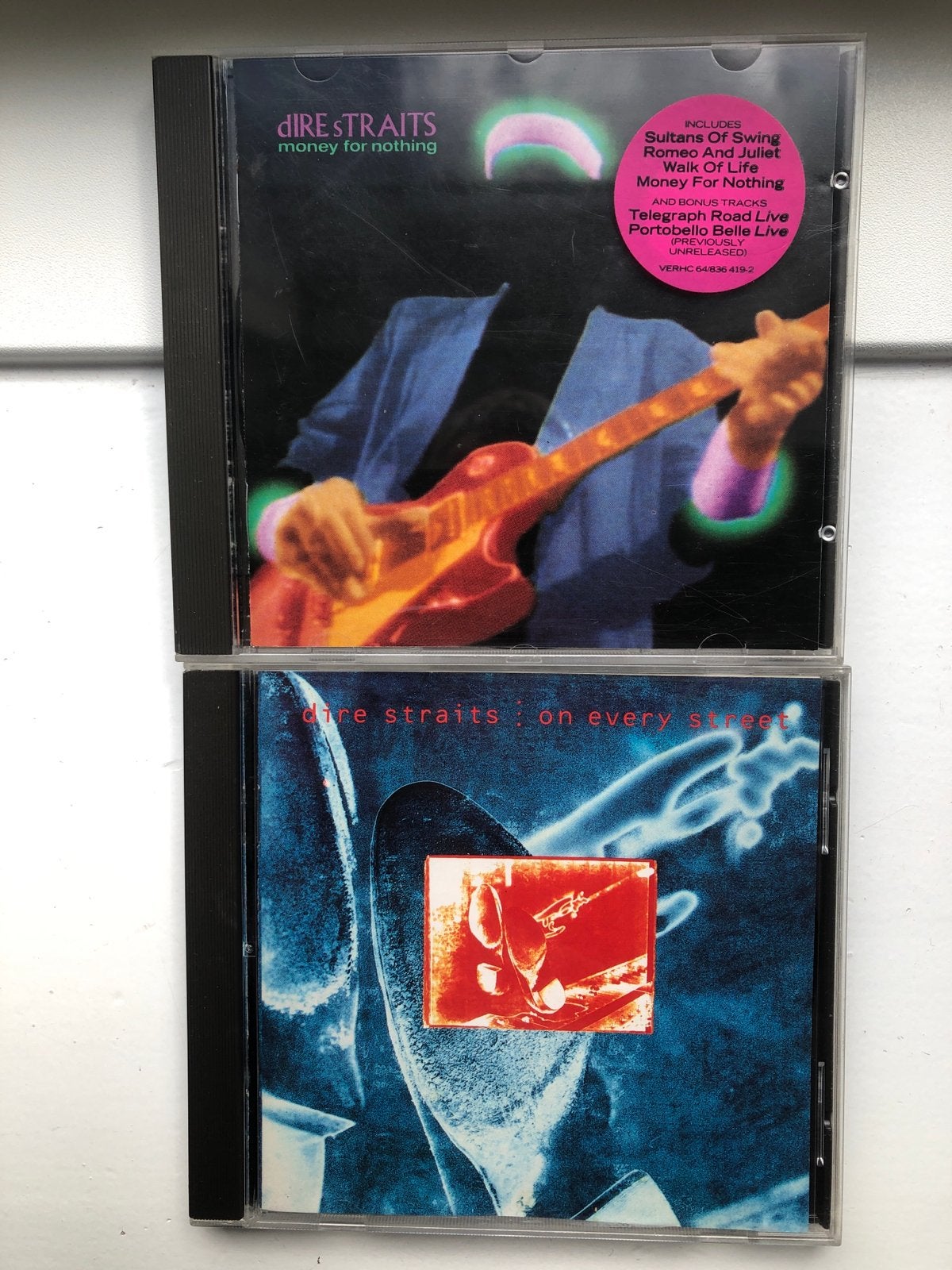 Dire Straits CD's: Money for Nothing & On Every Street, Rock, Ophalen of Verzenden, Album, Inclusief doosje
