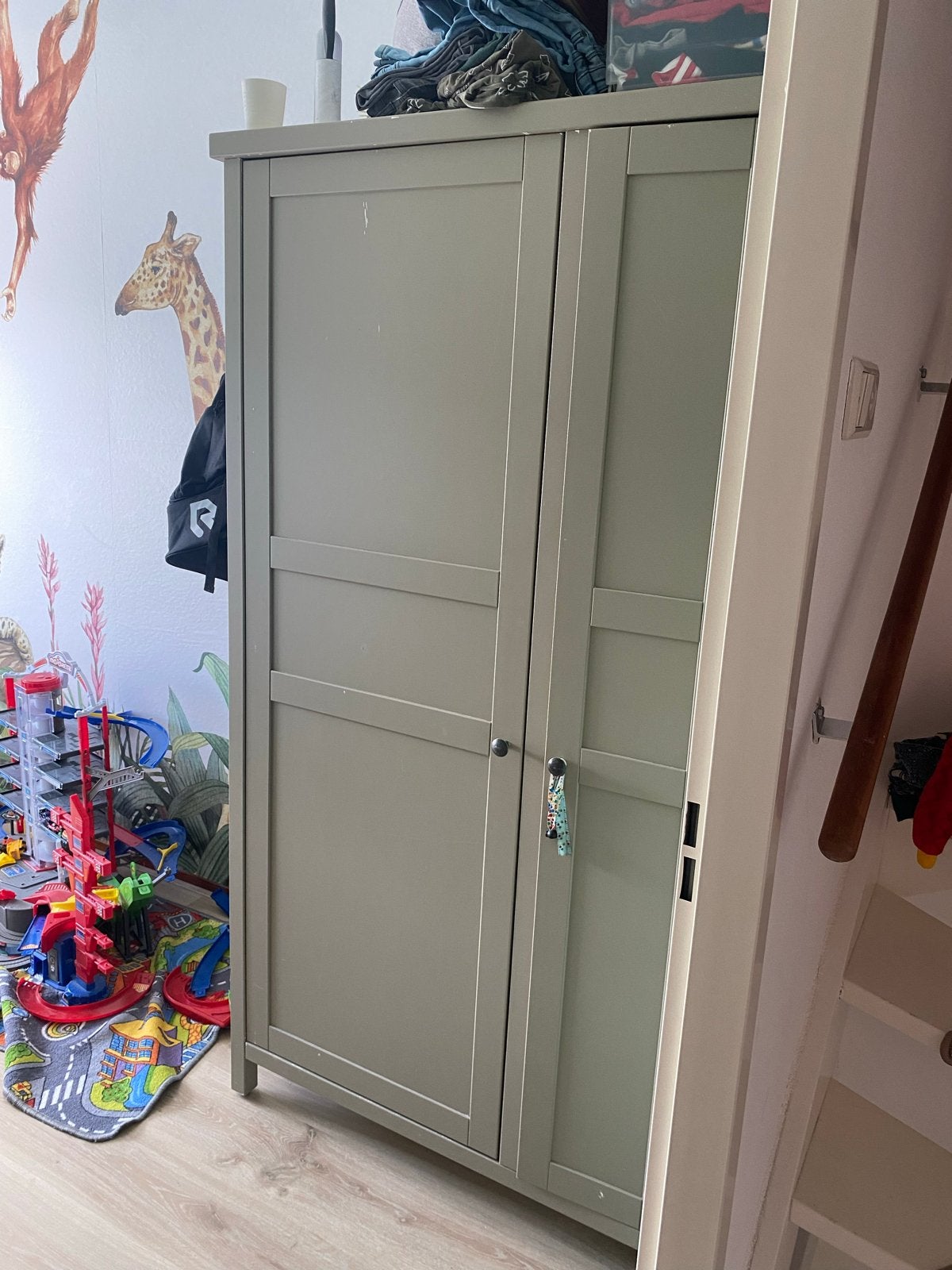 Hemnes kledingkast groen grijs, Ophalen, Gebruikt, 50 tot 100 cm, 150 tot 200 cm