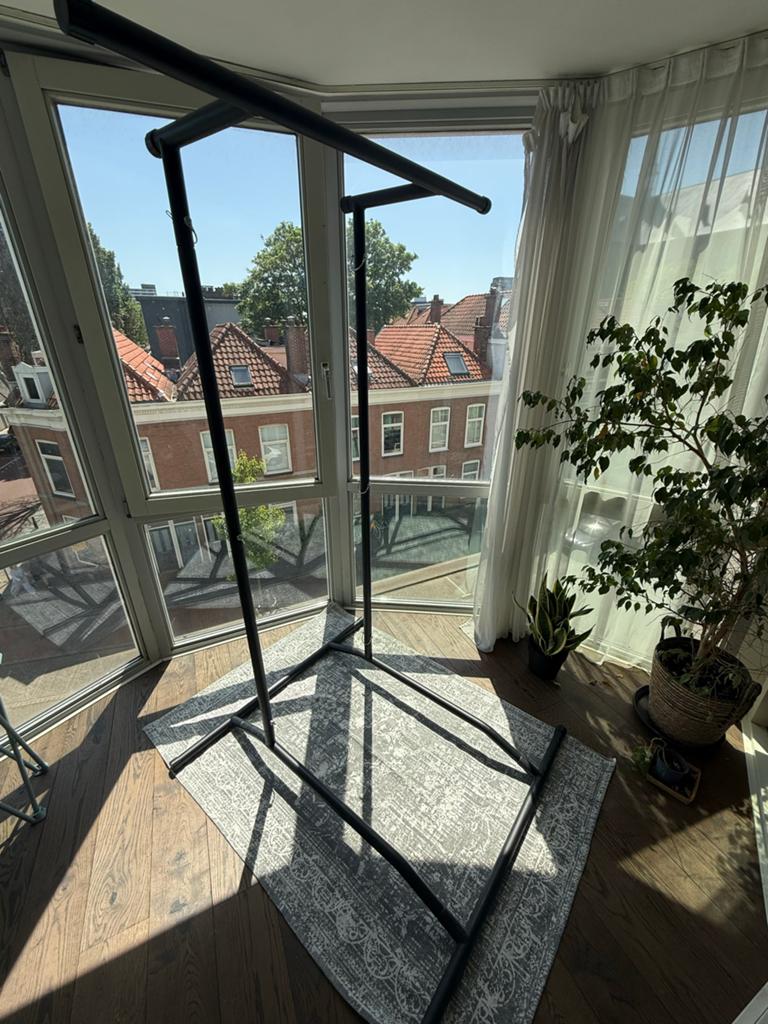 Calisthenics Dip Station / Pull-up Bar - Draagbaar, Sport en Fitness, Fitnessmaterialen, Ophalen, Zo goed als nieuw, Armen, Oprekstang