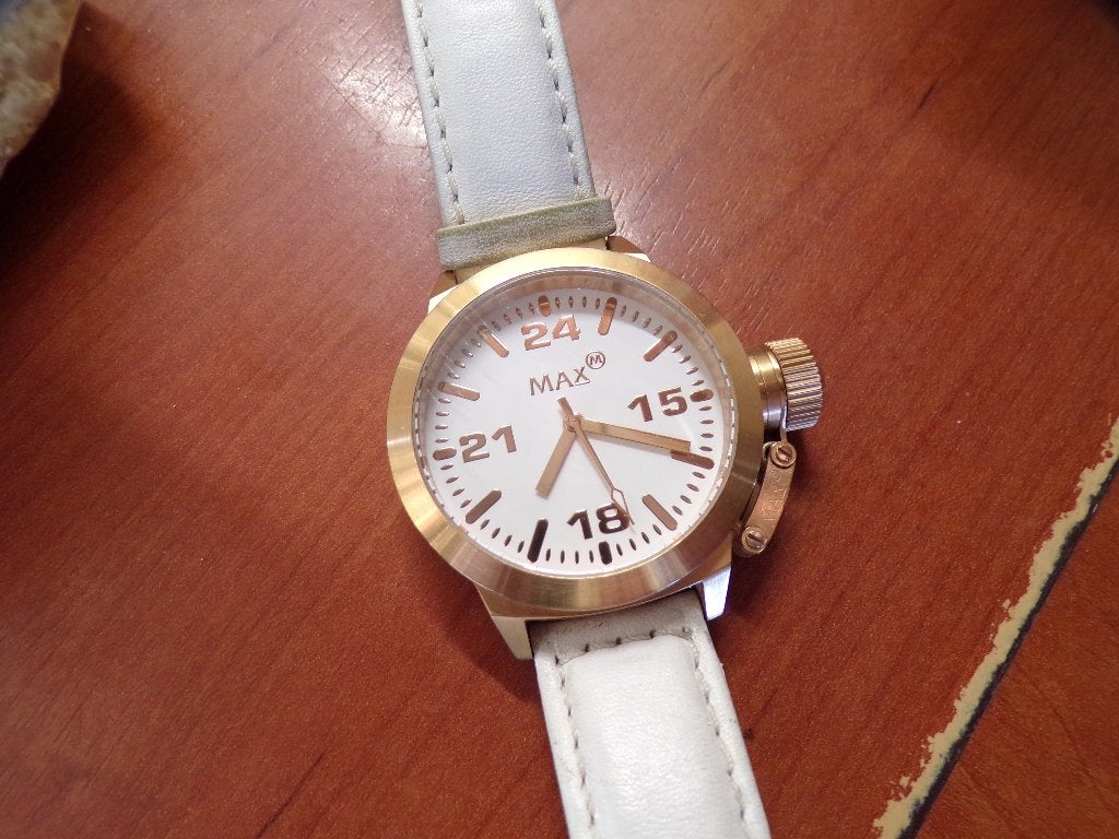 MAX  horloge  rosegoud kleurig, Overige merken, Leer, Staal, Polshorloge