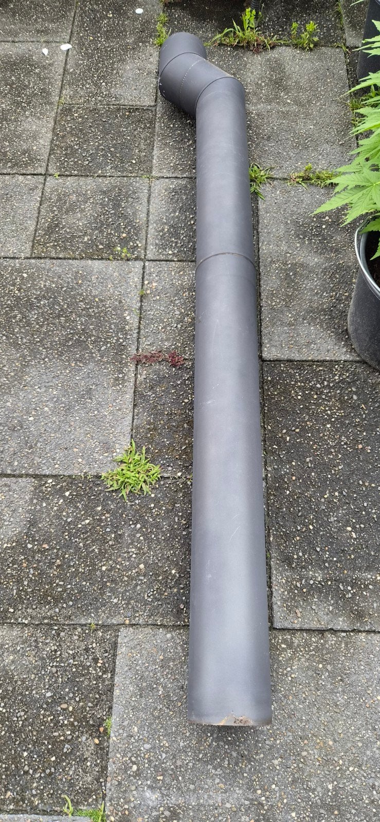 Enkelwandige kachelpijp 150mm met verloop, 1590mm lang, Ophalen of Verzenden, Gebruikt, Overige soorten