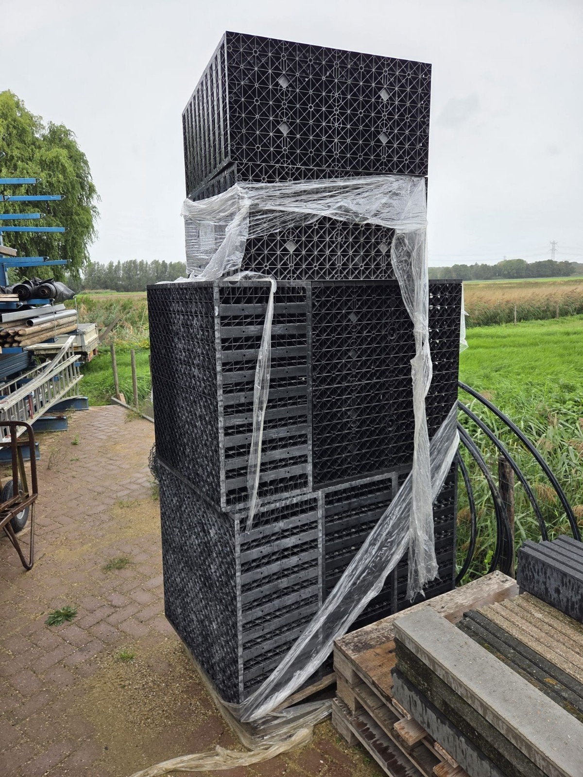 Infiltratiekratten voor waterbeheer, Ophalen, Gebruikt