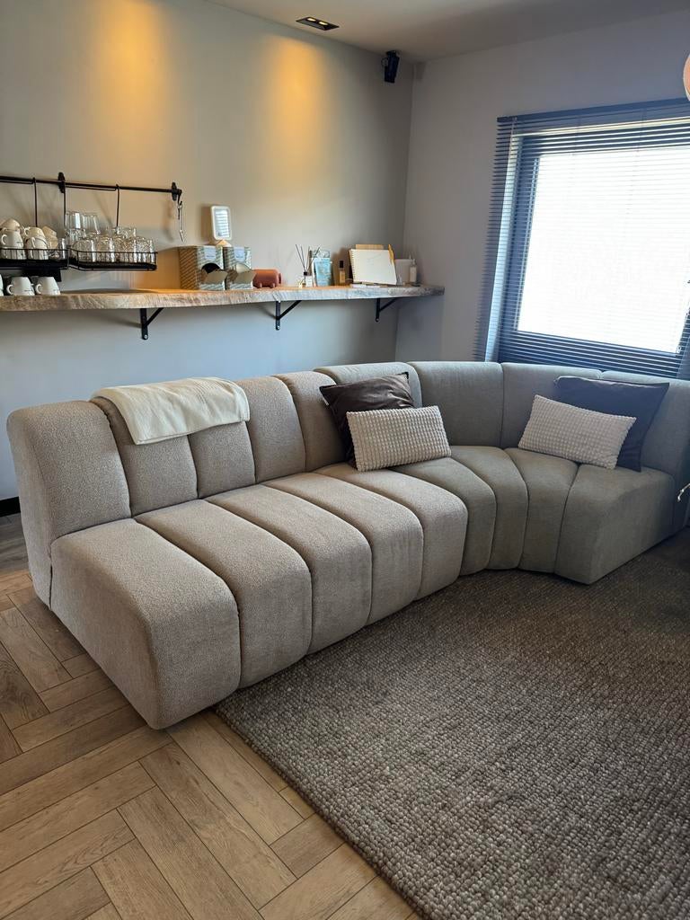 Rivièra Maison Dazzle Elementenbank - Beige & Sage Green, 100 tot 125 cm, Hoekbank, 300 cm of meer, Ophalen of Verzenden