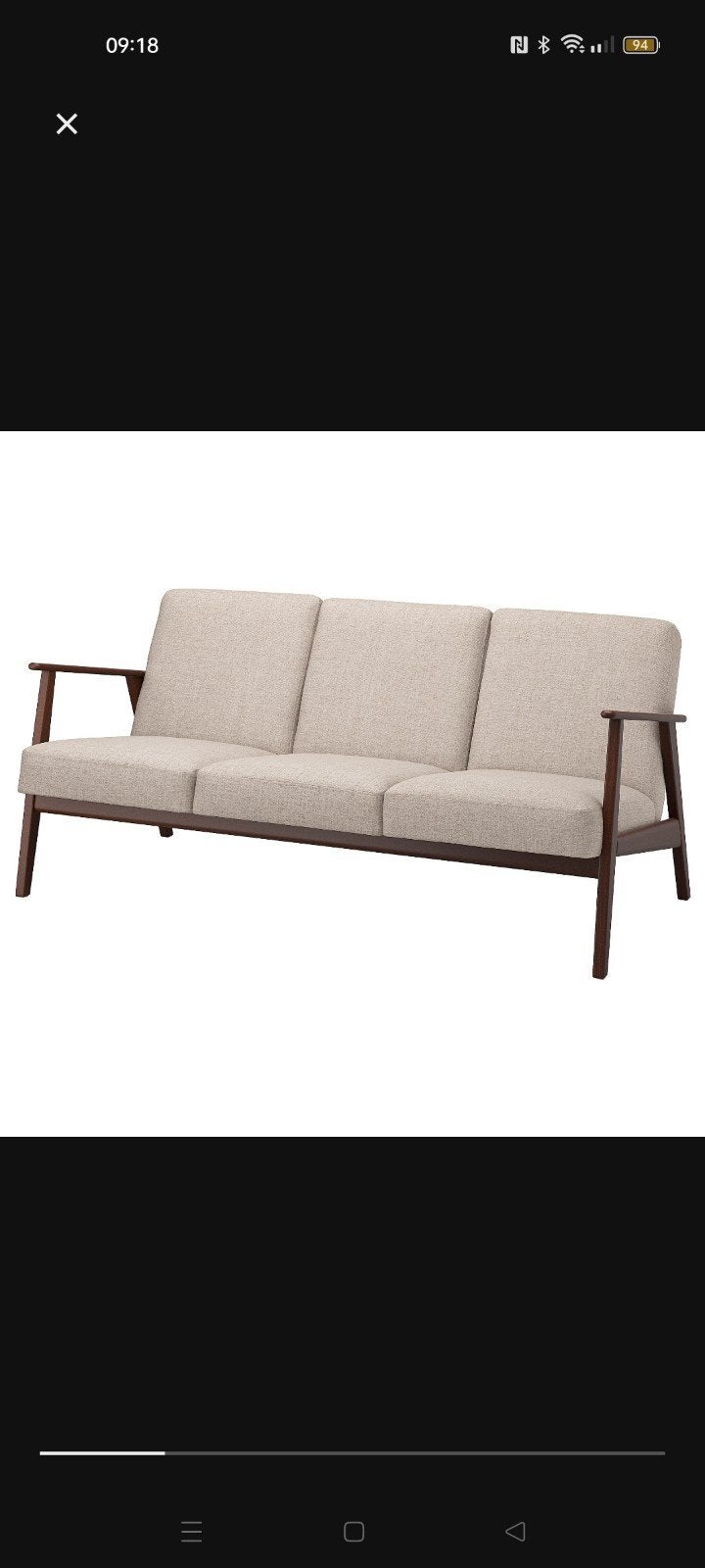IKEA EKTORP 3-zitsbank, beige, zo goed als nieuw, Huis en Inrichting, Ophalen, Modern, Scandinavisch, 150 tot 200 cm, Driepersoons