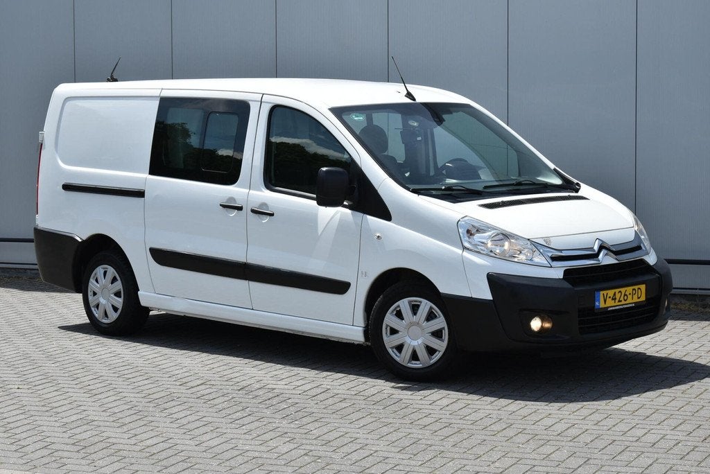 Citroen Jumpy 2.0 HDI L2H1 DC 6 Persoons Airco Navi Camera, Euro 5, Stof, Gebruikt, Zwart