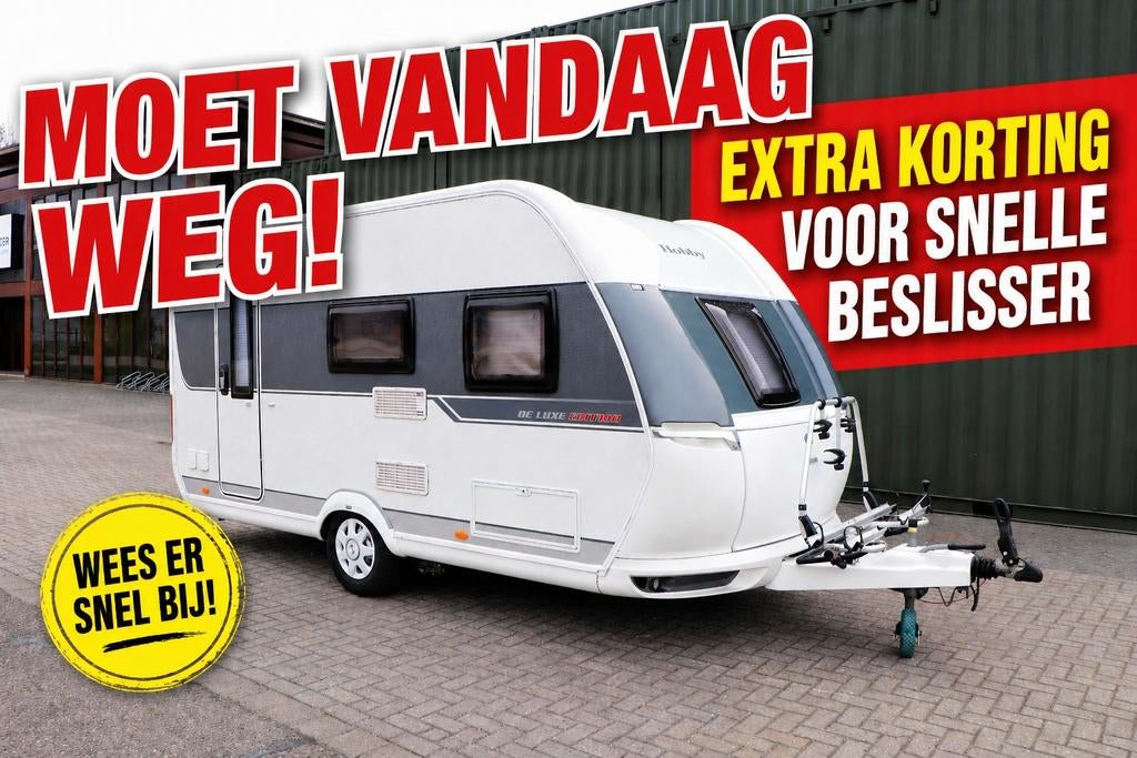 Hobby 440 SF DeLuxe 2017 – Airco, Mover, Voortent (z.g.a.n.), Hobby, Treinzit, Particulier, Koelkast