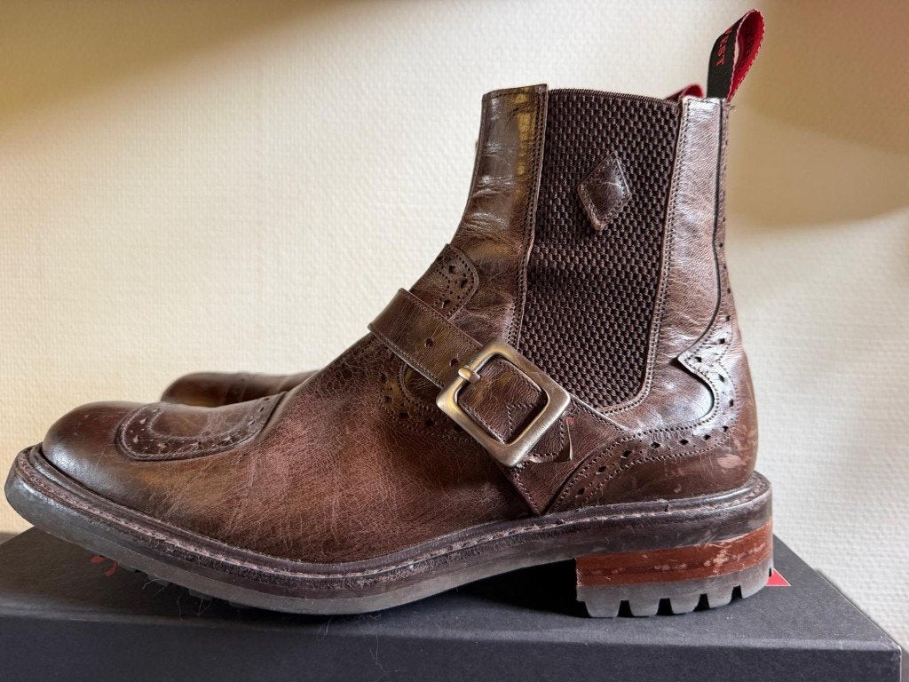 Jeffery West Hannibal 'Easy Rider' Motorcycle boot 7.5, Verzenden, Boots, Zo goed als nieuw, Bruin