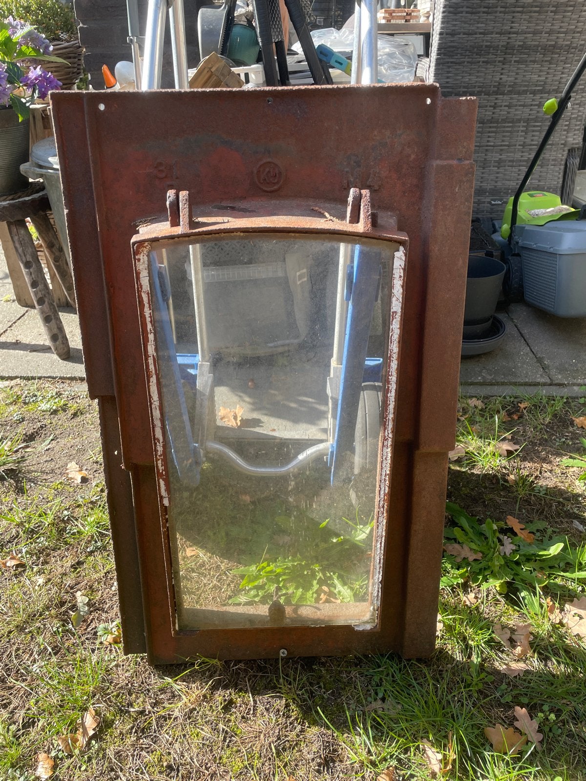 Oud ijzeren dakraam met intact glas, Ophalen, Gebruikt, Dakraam