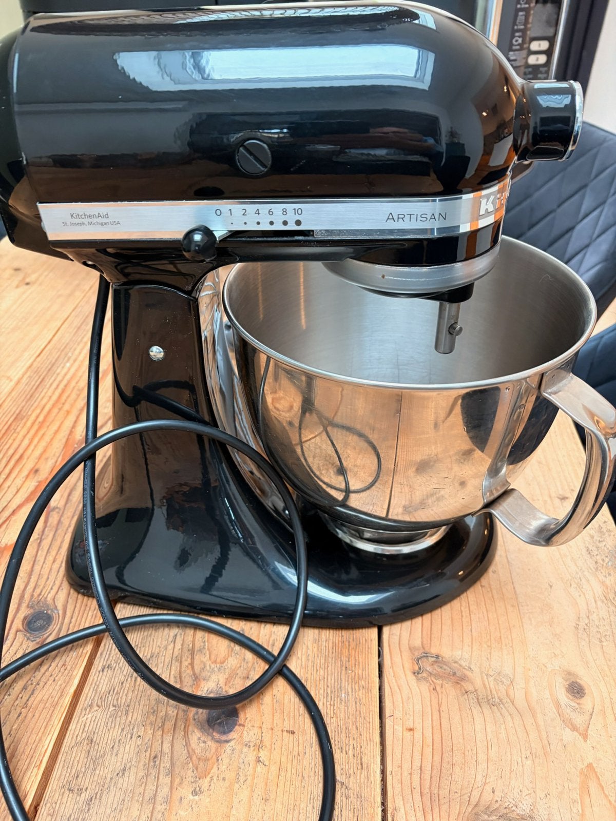 Kitchenaid mixer zwart, Witgoed en Apparatuur, 4 liter of meer, Ophalen, Zo goed als nieuw, 3 snelheden of meer