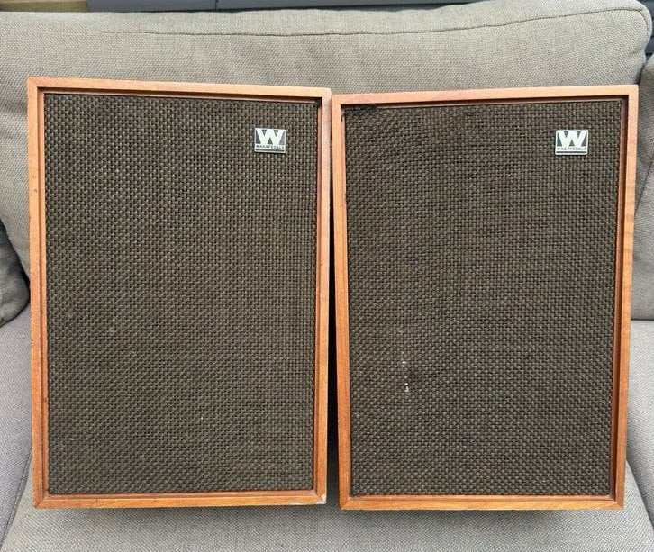 Wharfedale speakers Denton 3 boxen made in Engeland, Ophalen of Verzenden, Gebruikt, Minder dan 60 watt, Wharfedale