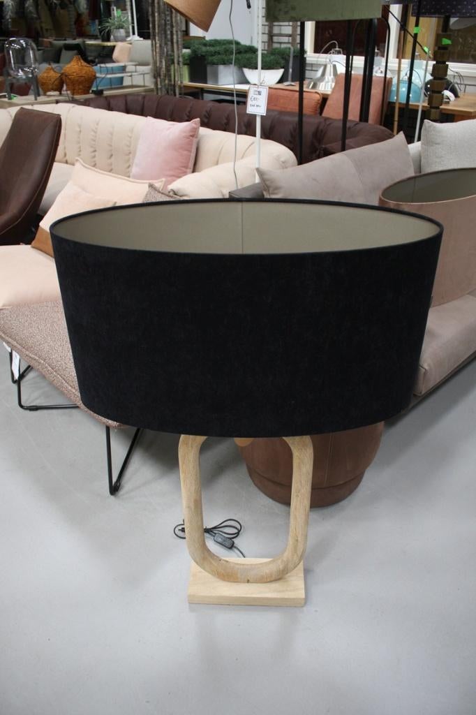 Prachtige tafellamp Paceco Light & Living hout velvet ovaal, Ophalen of Verzenden, Zo goed als nieuw