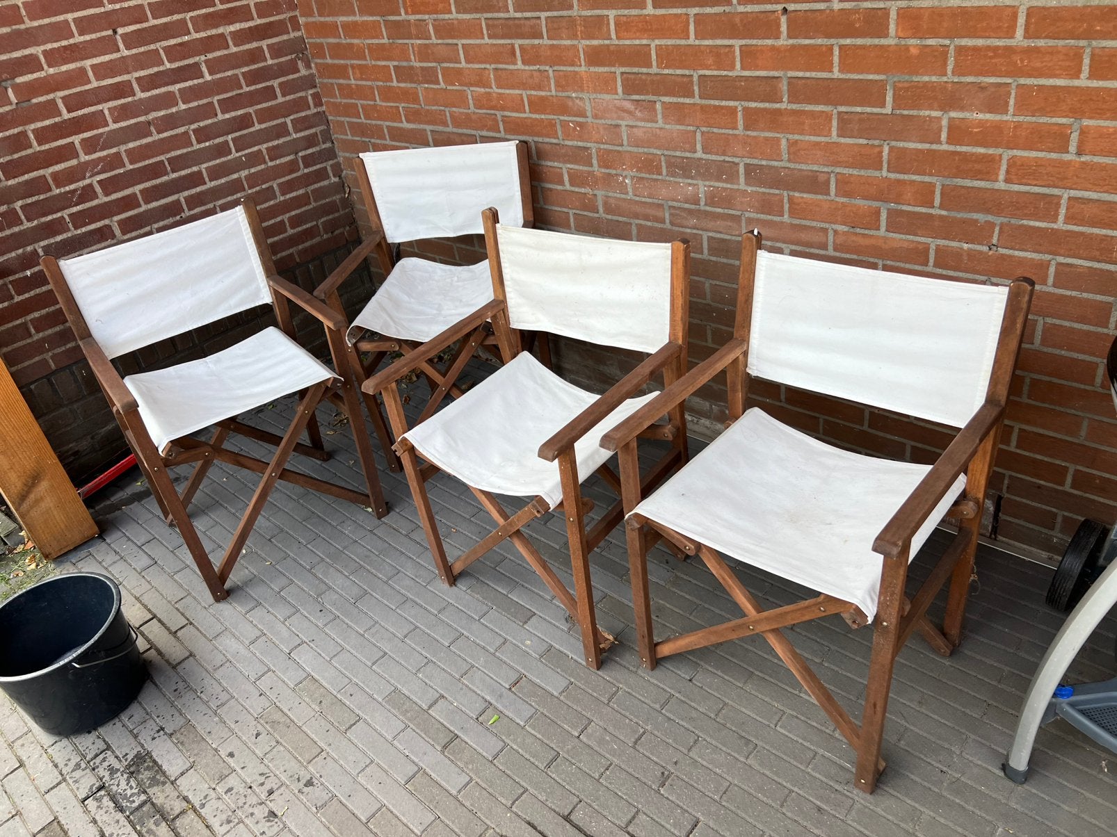 4 x inklapbare tuinstoel - hardhout, Tuin en Terras, Tuinsets en Loungesets, Ophalen, Zo goed als nieuw, Hout, 2 zitplaatsen