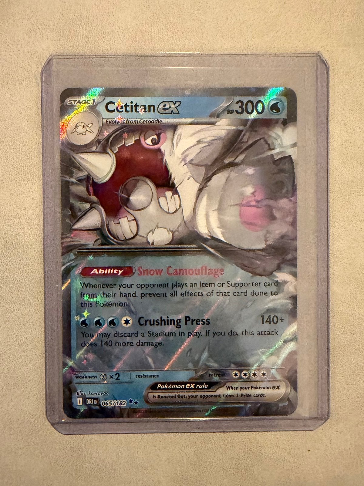 Cetitan EX DRI 065/182 pokemon kaart, Ophalen of Verzenden, Nieuw, Losse kaart, Foil
