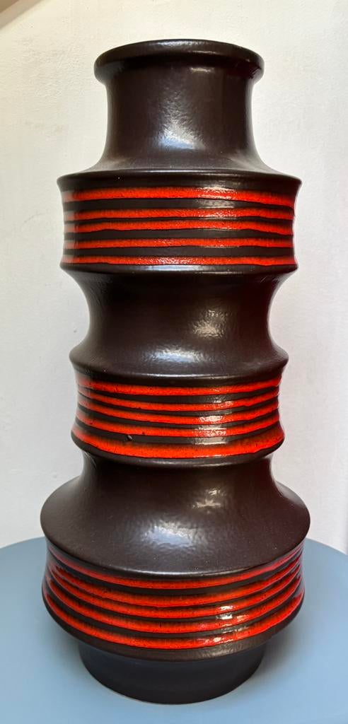 Scheurich West Germany vloervaas bruin rood vaas 267-48, Antiek en Kunst, Antiek | Vazen, Ophalen of Verzenden