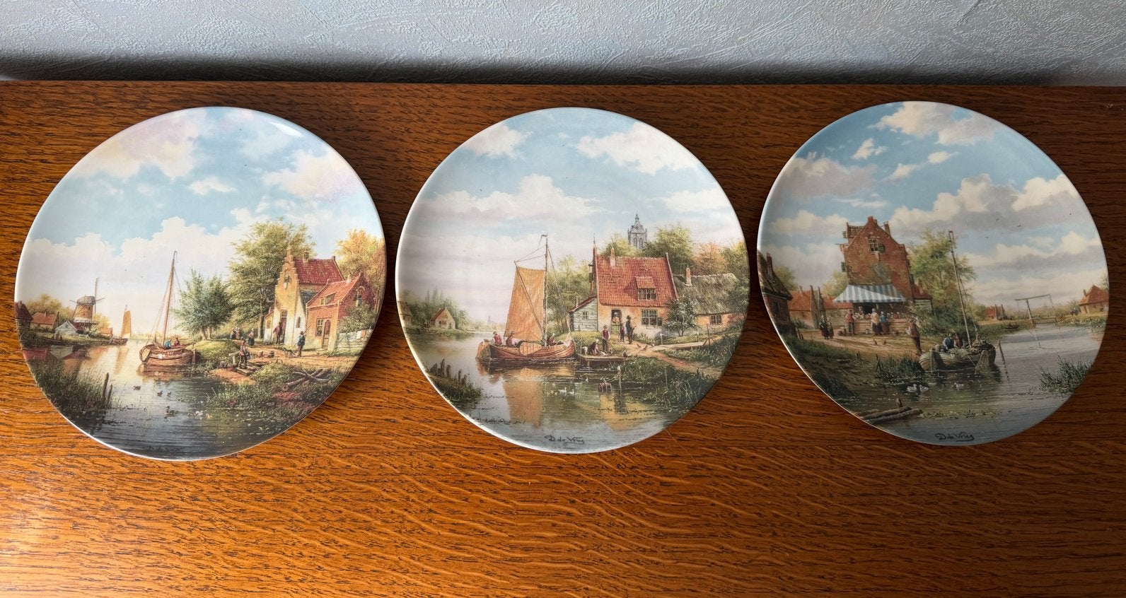 Set van 3 Regina sierborden 'Langs de Hollandse Waterwegen', Ophalen of Verzenden