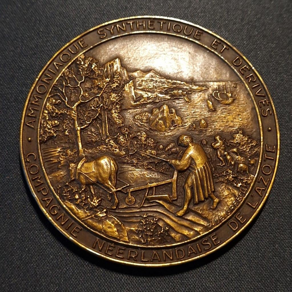 Penning A.S.E.D. - C.N.A. (1955), Postzegels en Munten, Penningen en Medailles, Brons, Nederland, Ophalen of Verzenden