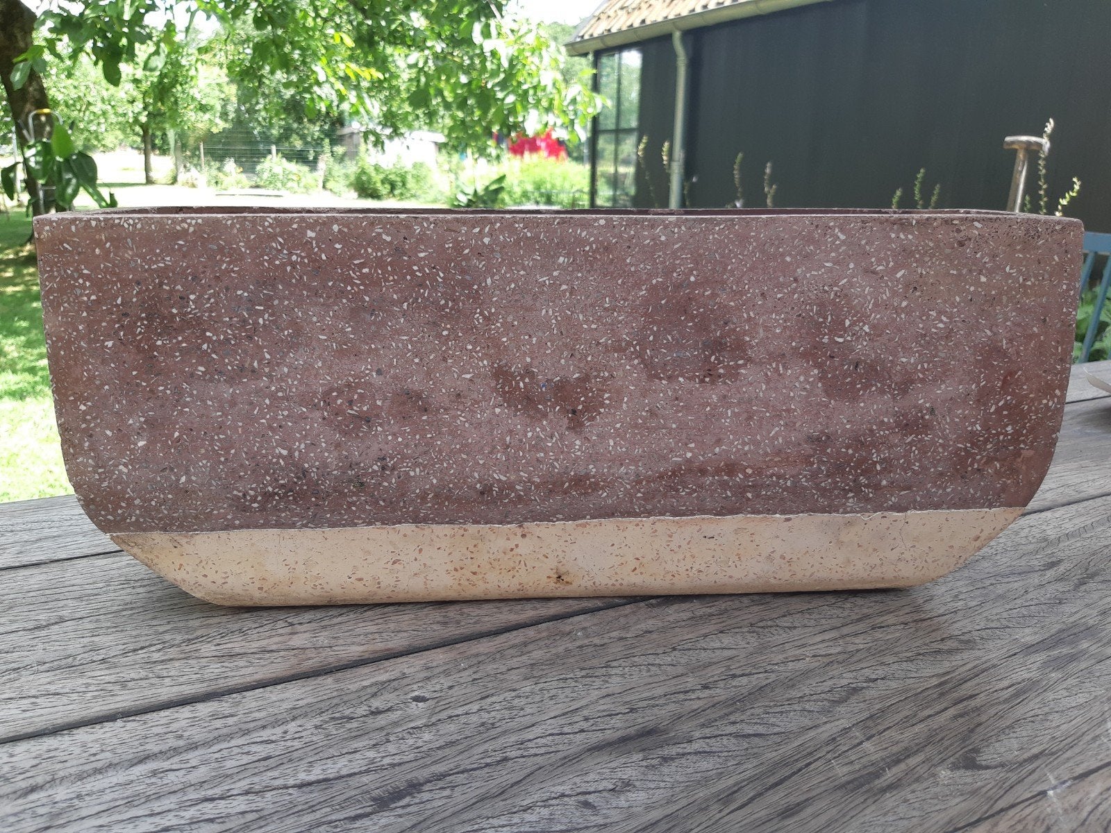 Terrazzo plantenbak - Stijlvol en duurzaam, Ophalen, Overige materialen, Gebruikt, Minder dan 30 cm