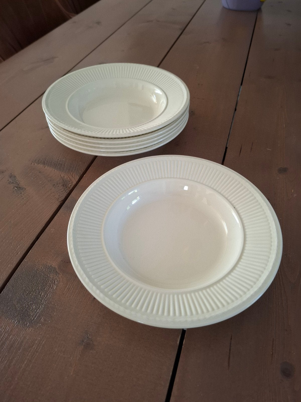 Set van 6 Wedgwood Etruria Barlaston EDME diepe borden, Keramiek, Vintage, Nieuw, Ophalen of Verzenden