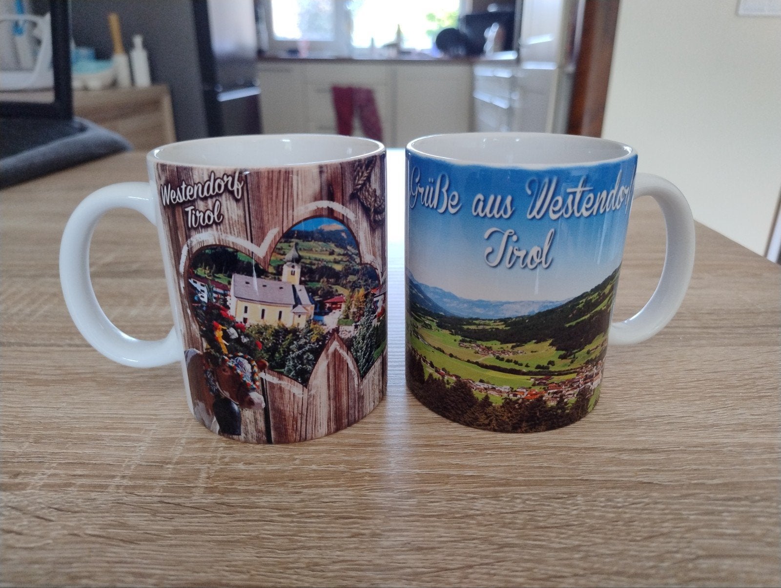 Mokken Westendorf Tirol - Set van 2, Ophalen, Overige typen, Nieuw, Steen/keramiek
