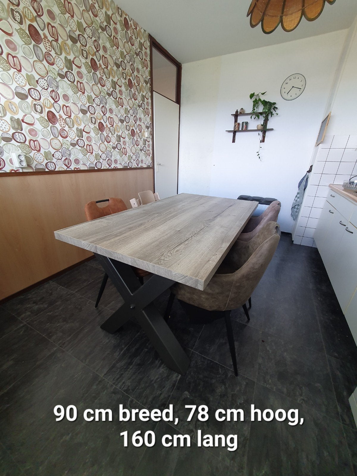 Eettafel set, x poot, 50 tot 100 cm, Zo goed als nieuw, 150 tot 200 cm, Vier personen