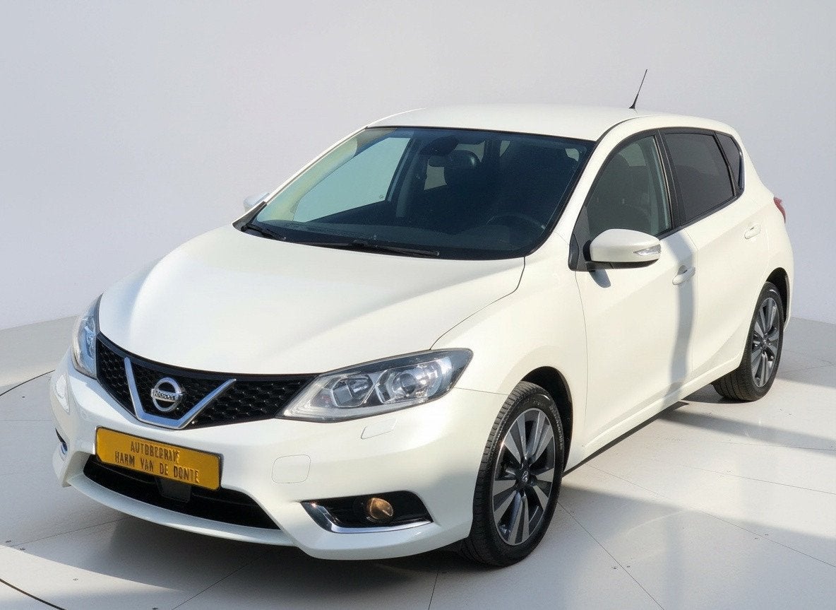 Nissan Pulsar 1.2 DIG-T Tekna NIEUWSTAAT NAVI CLIMA CRUISE X, Voorwielaandrijving, Stof, Gebruikt, Zwart