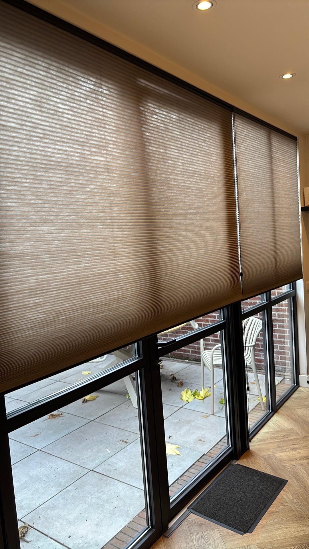 Plissé gordijnen duette beige top down, 200 cm of meer, Crème of Beige, Ophalen of Verzenden, Zo goed als nieuw