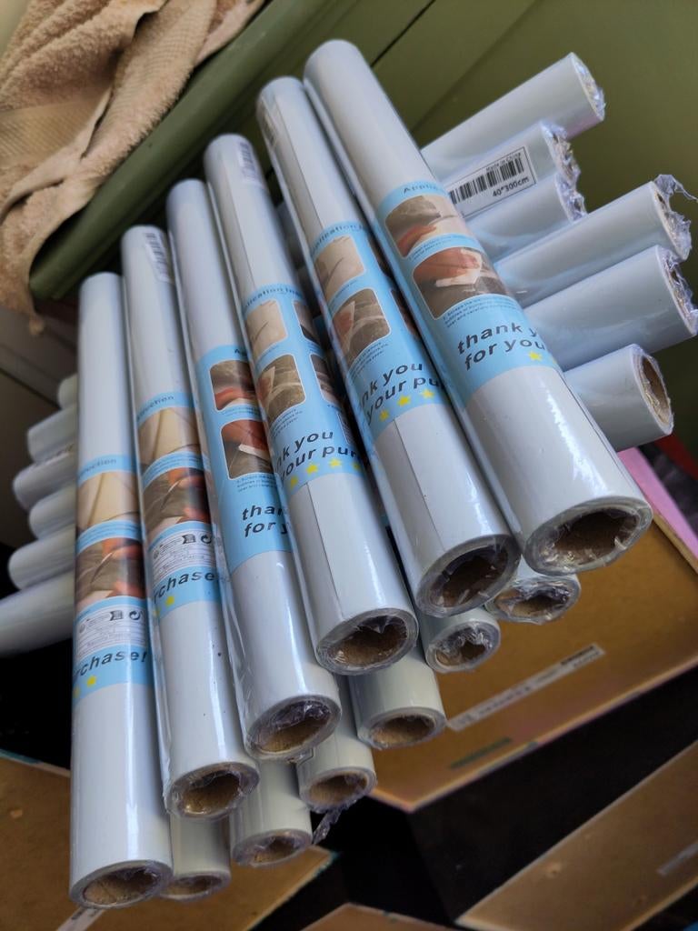 Plakplastic 19 rollen, Ophalen of Verzenden, Minder dan 10 m², Wit