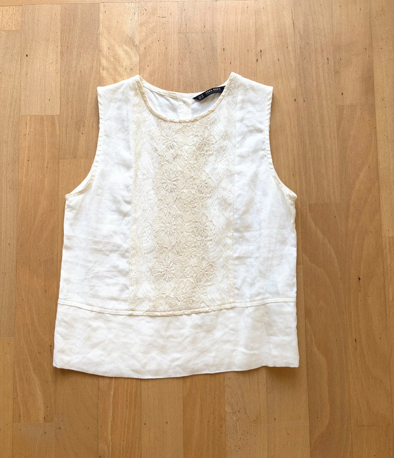 Nieuw creme kanten top Zara, Kleding | Dames, Tops, Overige kleuren, Verzenden, Nieuw, Zonder mouw