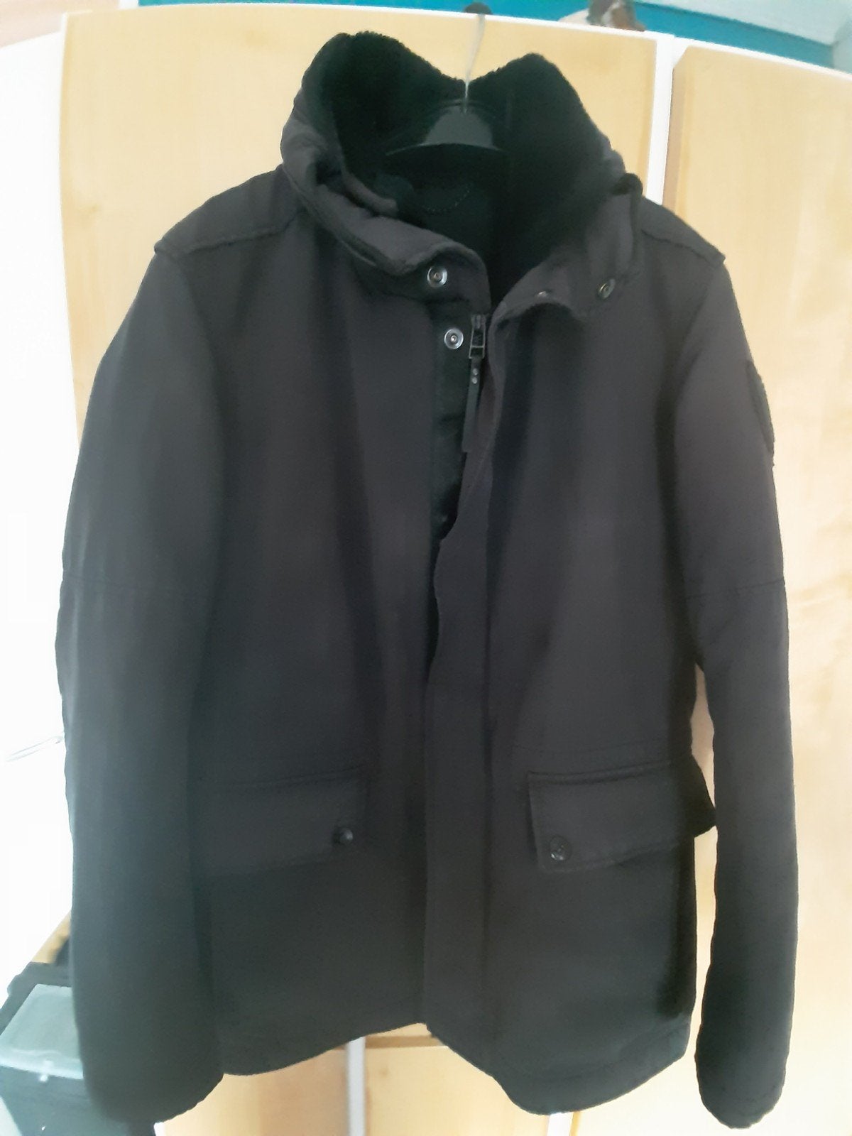 Strellson Winterjas Heren - Maat 48 (M) als nieuw, Strellson, Maat 48/50 (M), Zwart, Ophalen of Verzenden