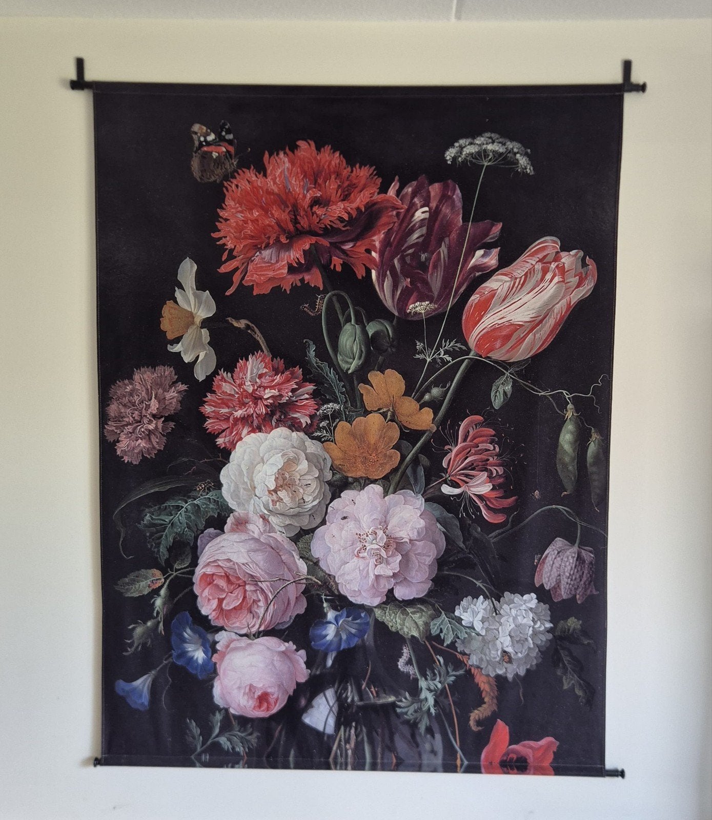 Wandkleed Bloemenstilleven - Klassiek en kleurrijk, Ophalen, Gebruikt, 130 cm, Meerkleurig