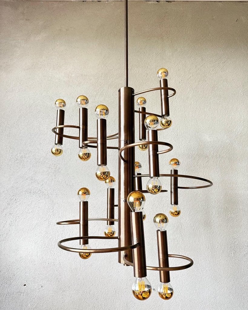 Vintage Cosack leuchten swirl lamp, Gebruikt, Mid century modern, Niet ingevuld, Metaal