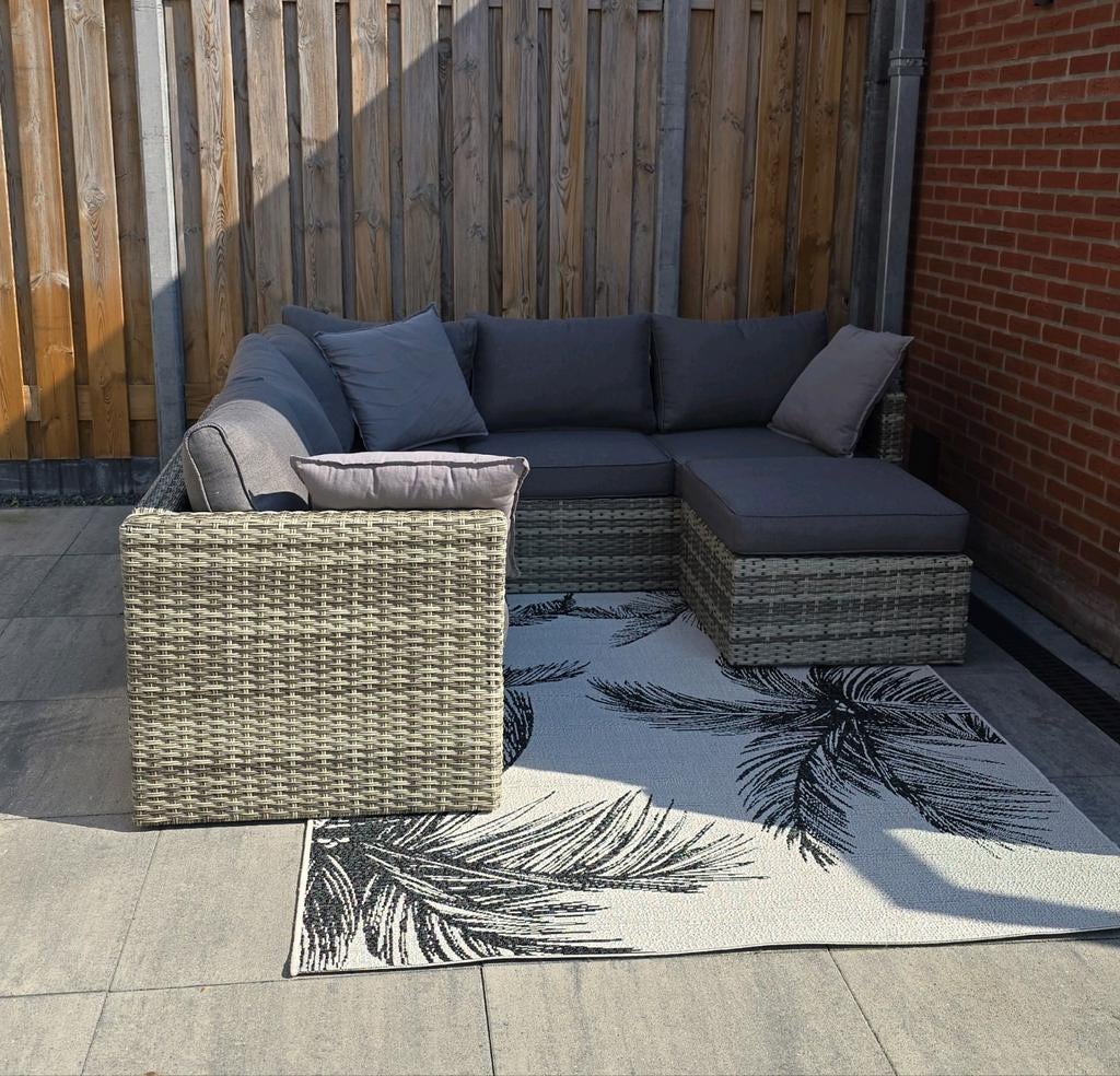 Zeer mooie loungeset  met kussens en tuinkleed, Tuin en Terras, Tuinsets en Loungesets, Ophalen
