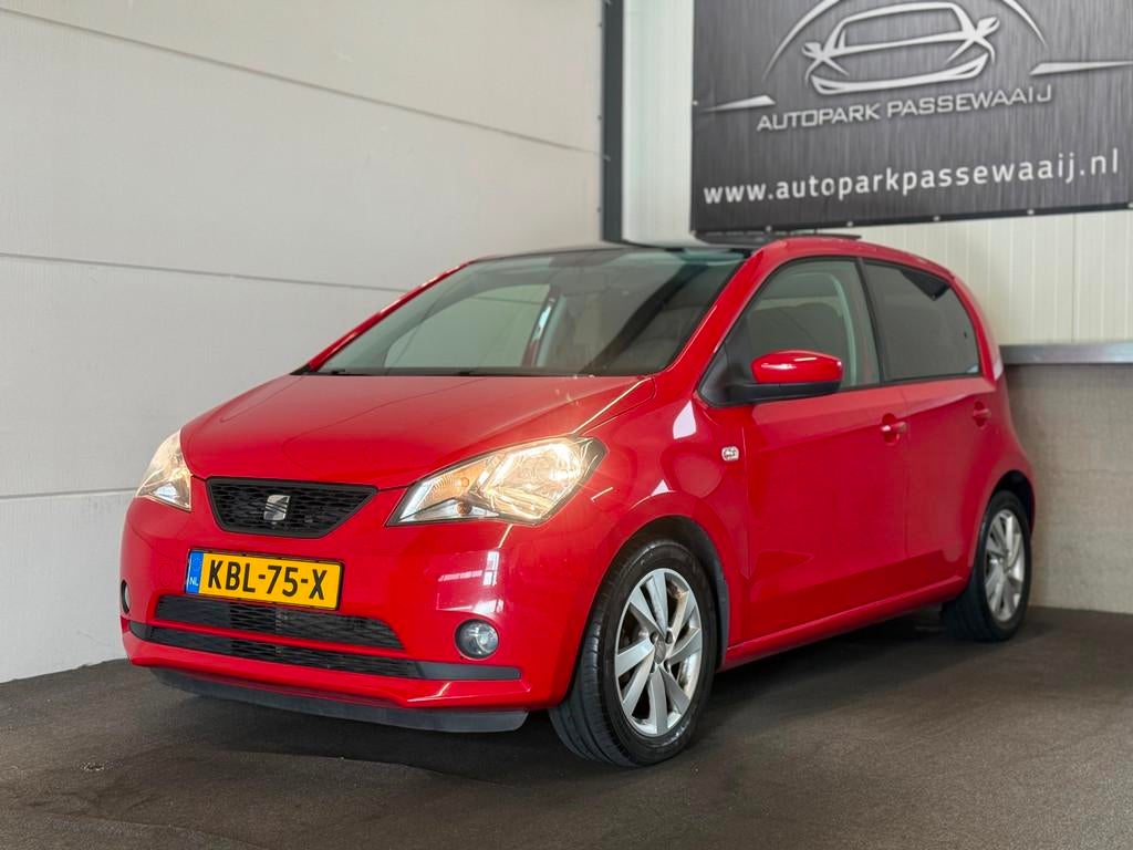 Seat MII 1.0 Style Chic Pano, Cruise Control, Navigatie, Sto, Auto's, Seat, Euro 5, Stof, Gebruikt, Zwart