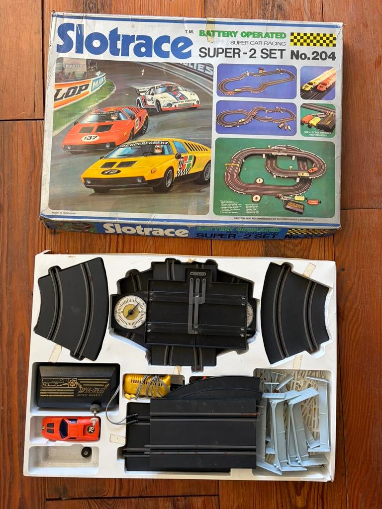 Vintage Slotrace Super-2 Set No. 204 Racebaan, Overige merken, Ophalen of Verzenden, Elektrisch, Racebaan