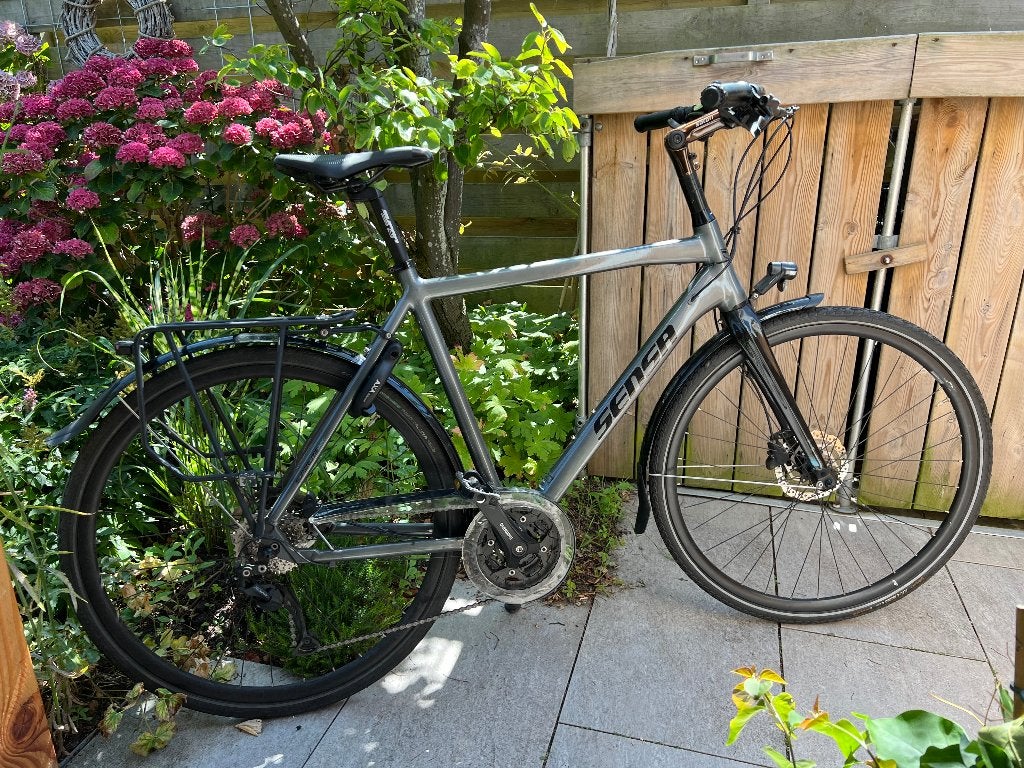 Trekking hybride herenfiets, Sensa superlite disc Gent 56cm, 28 inch, Zo goed als nieuw, Meer dan 20 versnellingen, Schijfrem