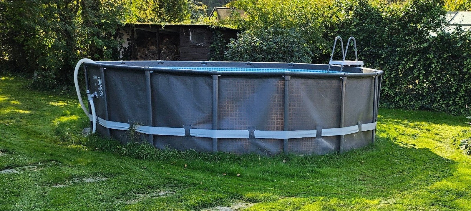 Intex Ultra XTR Frame Zwembad 4.88m x 1.22m met zandfilter, Tuin en Terras, Zwembaden, Gebruikt, Opzetzwembad, 120 cm of meer