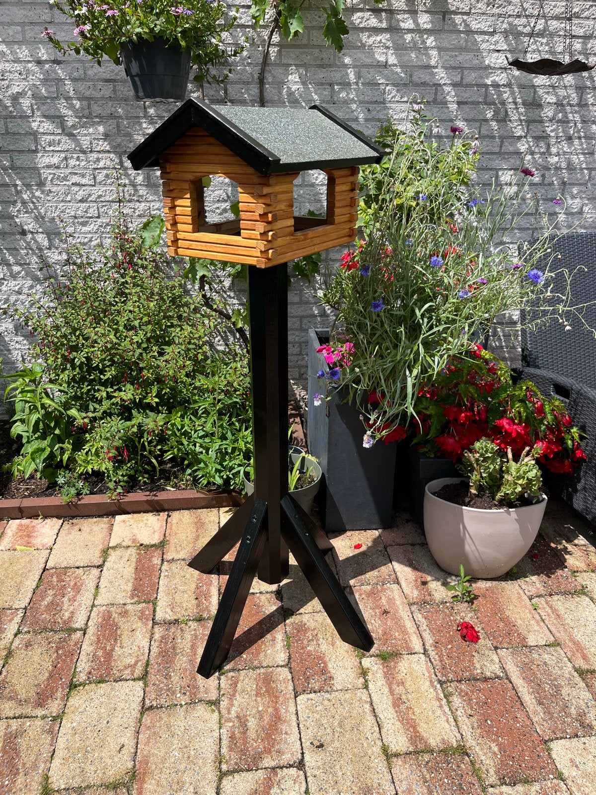Vogelhuisje op standaard - Voederhuisje, Ophalen of Verzenden, Gebruikt